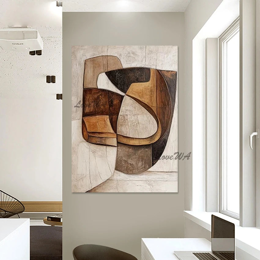 Modern Style Picture,Original Hand-painted Art Canvas Wall Frameless, The Composition Is Clever Design Abstract Oil Paintings