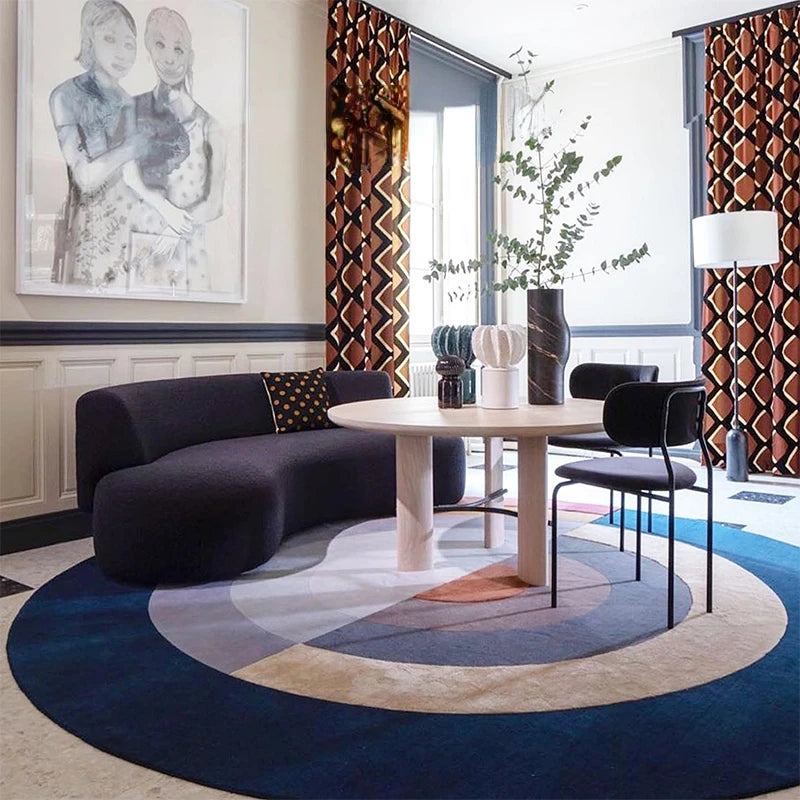 Nordic Style Rugs for Bedroom Light Luxury Living Room Decoration Round Carpet Home Fluffy Soft Rug Thick Plush Lounge Floor Mat