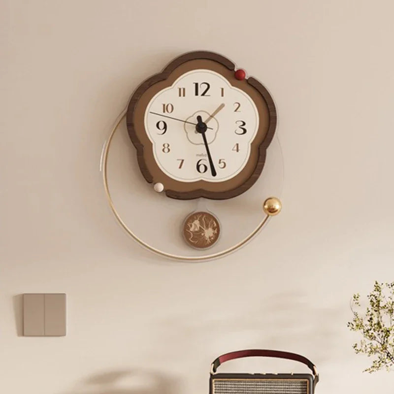 LED Lights Vintage Wall Clocks Pendulum Modern Living Room Wall Clock Pendulum Creative Brief Watch Stylish Art Watches Design