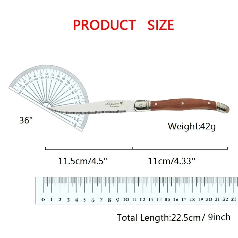 24pcs Laguiole Tableware set Wood Handle Korean Dinnerware Stainless steel 6 Steak Knives 6 Forks 6 Spoon 6 Teaspoon Cutlery