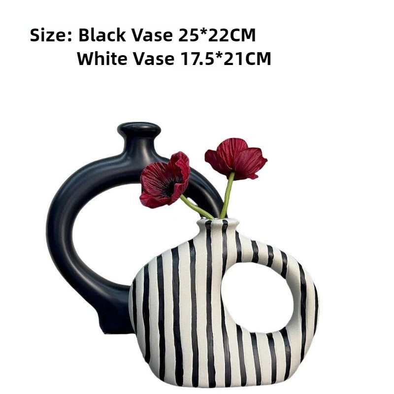 Modern Ceramic Vase Living Room TV Cabinet Desktop Simple Flower Storage Bottle Hall Entrance Decorative Ornaments Room Design