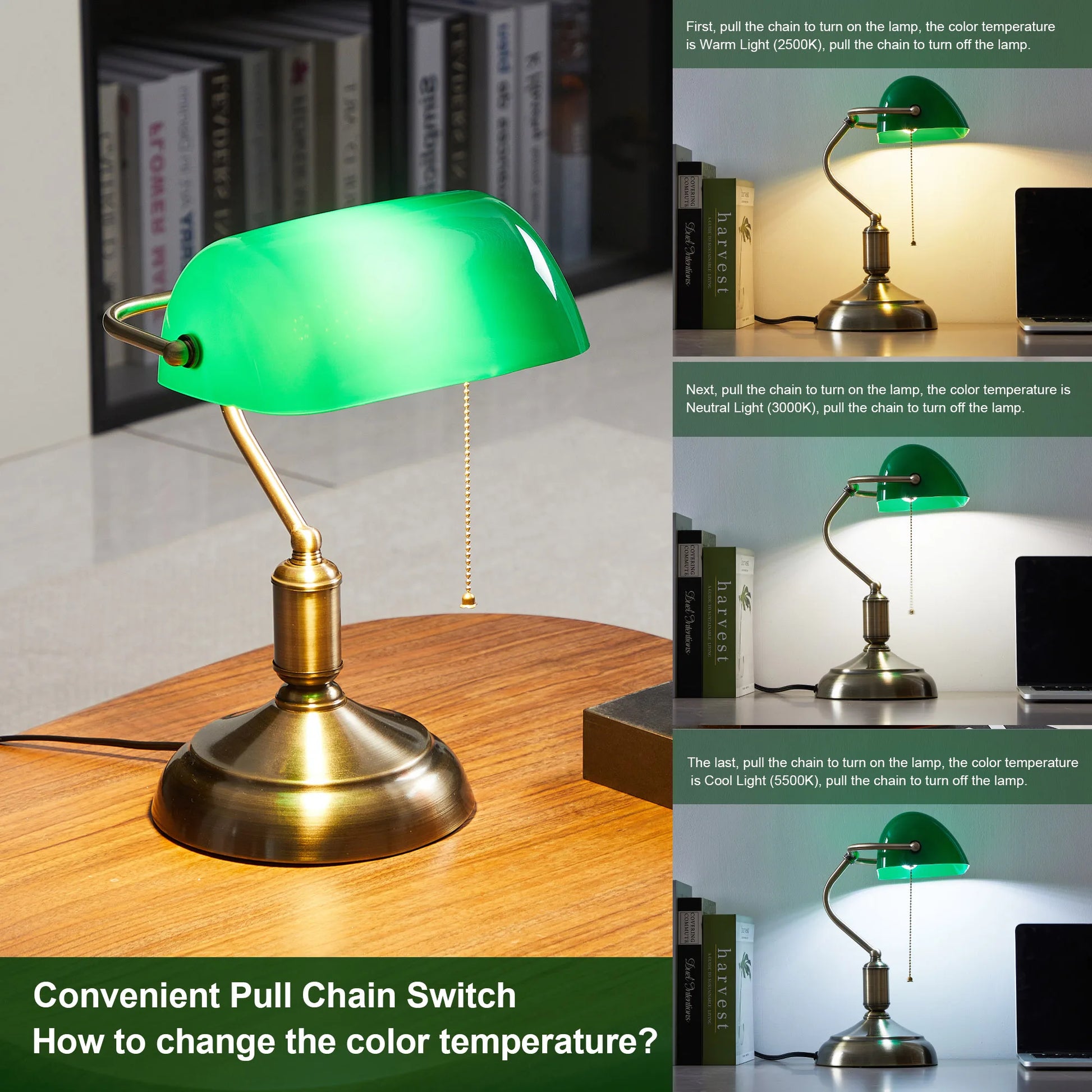 Modern bank desk lamp with US plug pull switch acrylic lampshade without light bulb very suitable for bedroom office and bank
