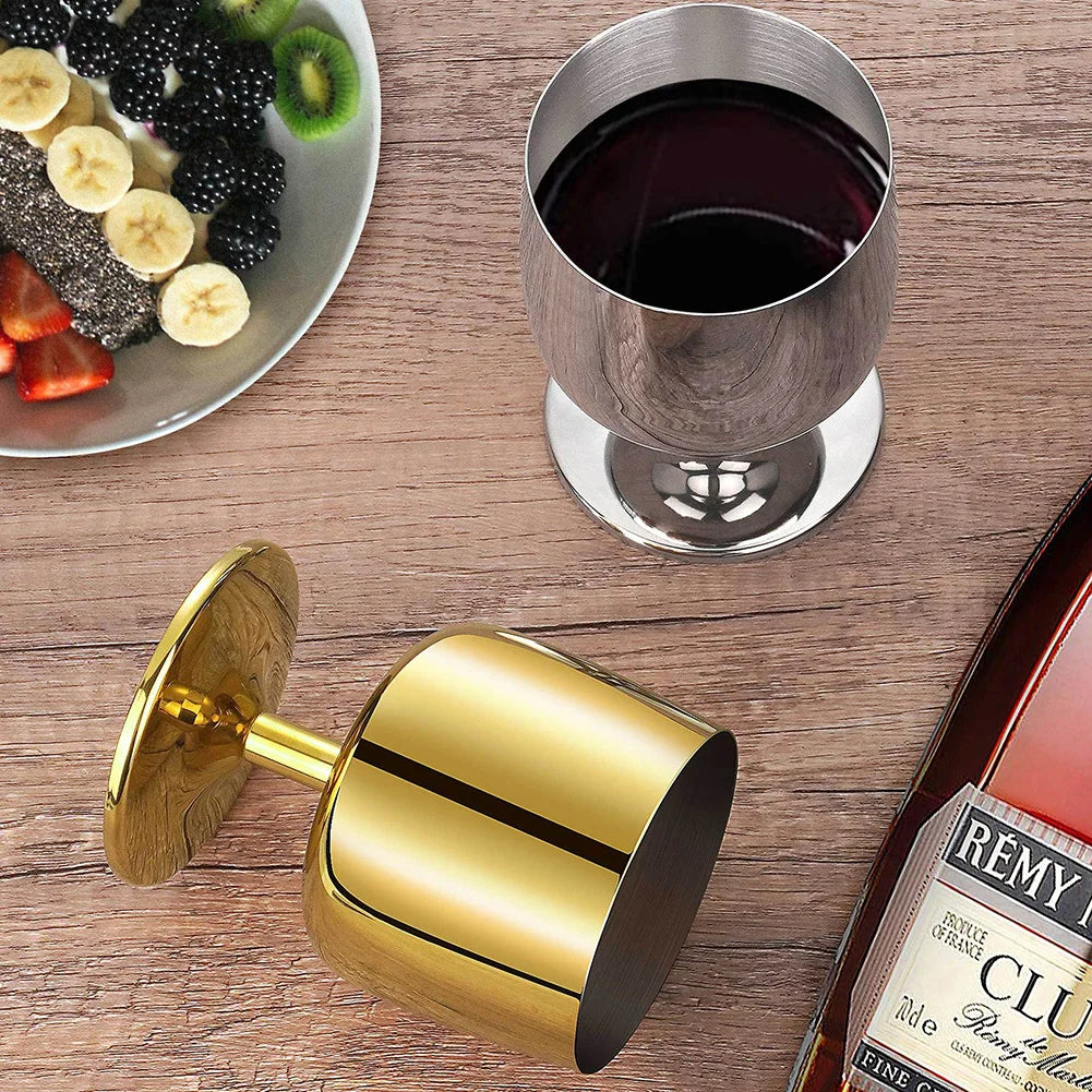 Stainless Steel Wine Glass Stainless Steel Stemmed Goblets Drinkware For Outdoor Party Wedding