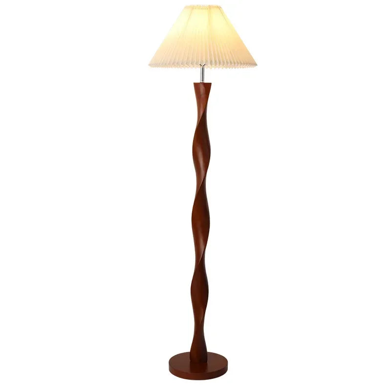 Chinese  Floor Lamp, Nordic Style, Classical Style, Living Room, Bedroom, Study, Bedside, Walnut Color, Luxury Solid Wood Lamp