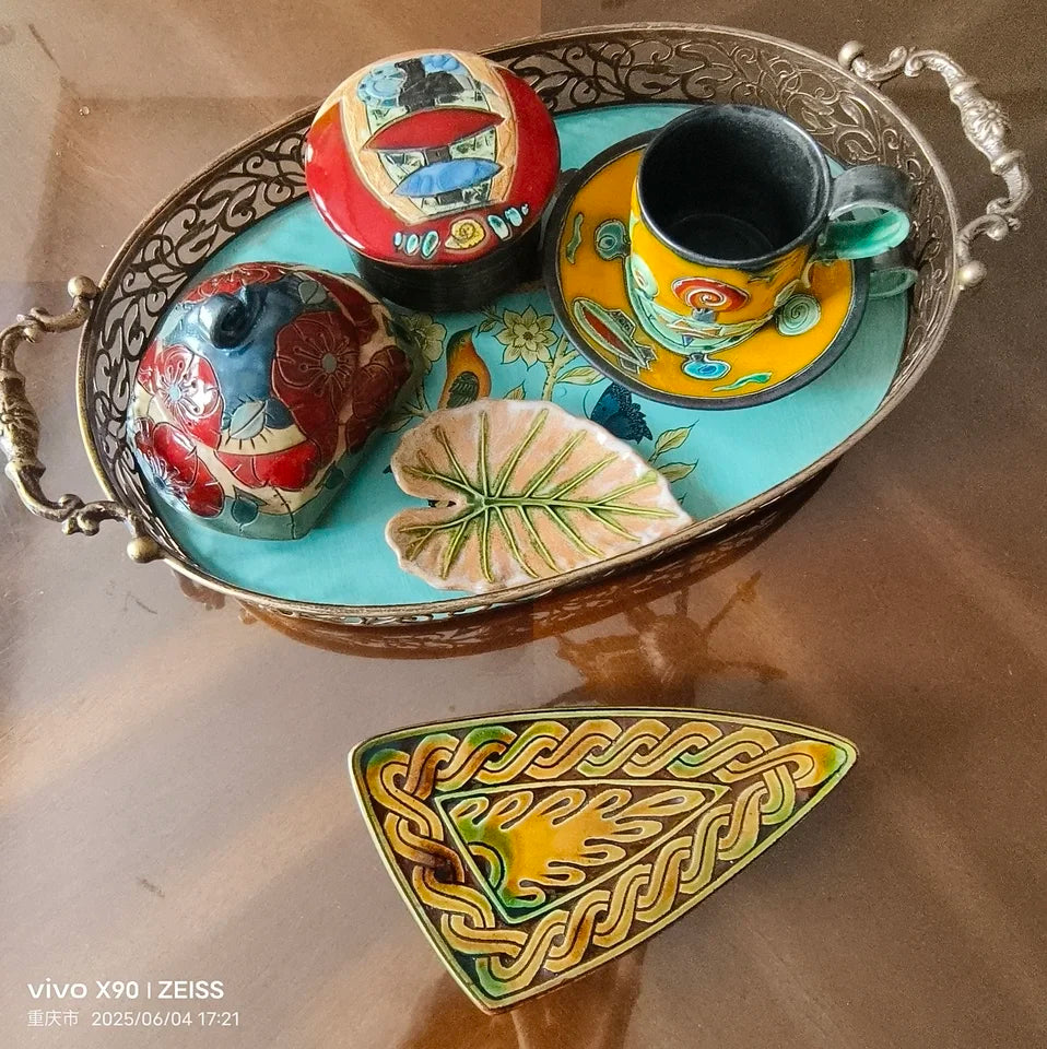 Vintage Serving Tray Creative Fruit Bowl Snack Dish for Coffee Table Living Room  Dining Room Decor