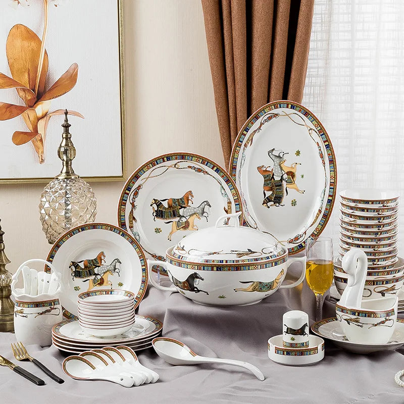 Ceramic tableware set Jingdezhen bone china dishes Western-style ceramics dishes