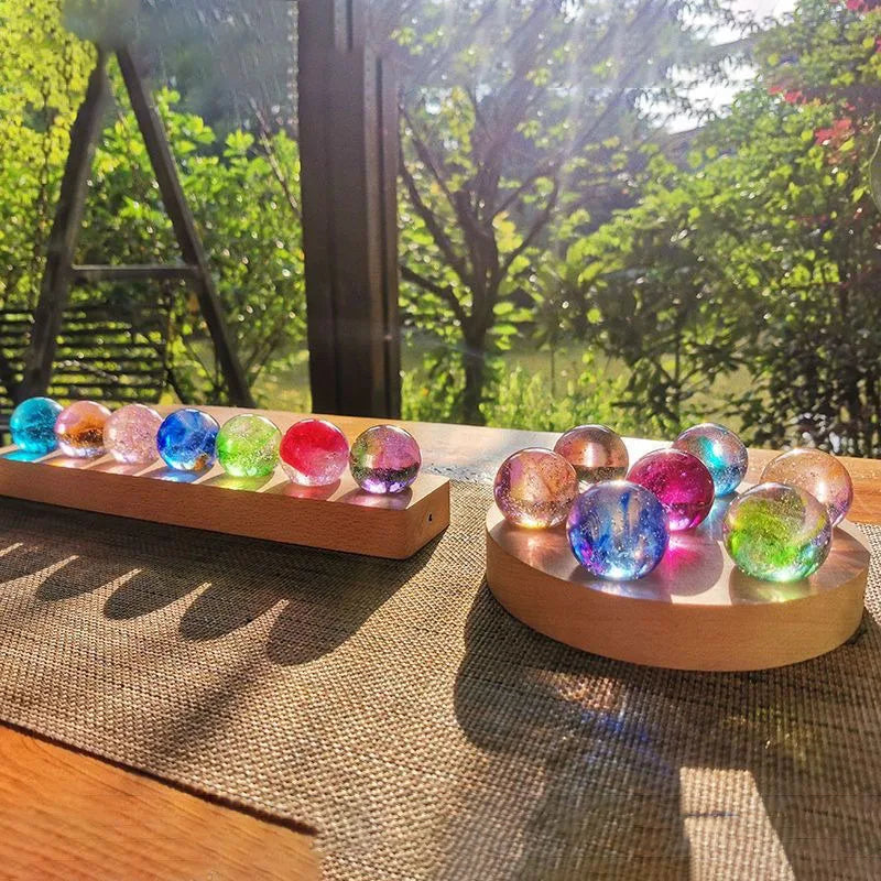 Aesthetic Art Figurines Colorful Glass Ball Miniatures Living Room Table Top Items Decorations Funny Gift Ornaments for Interior