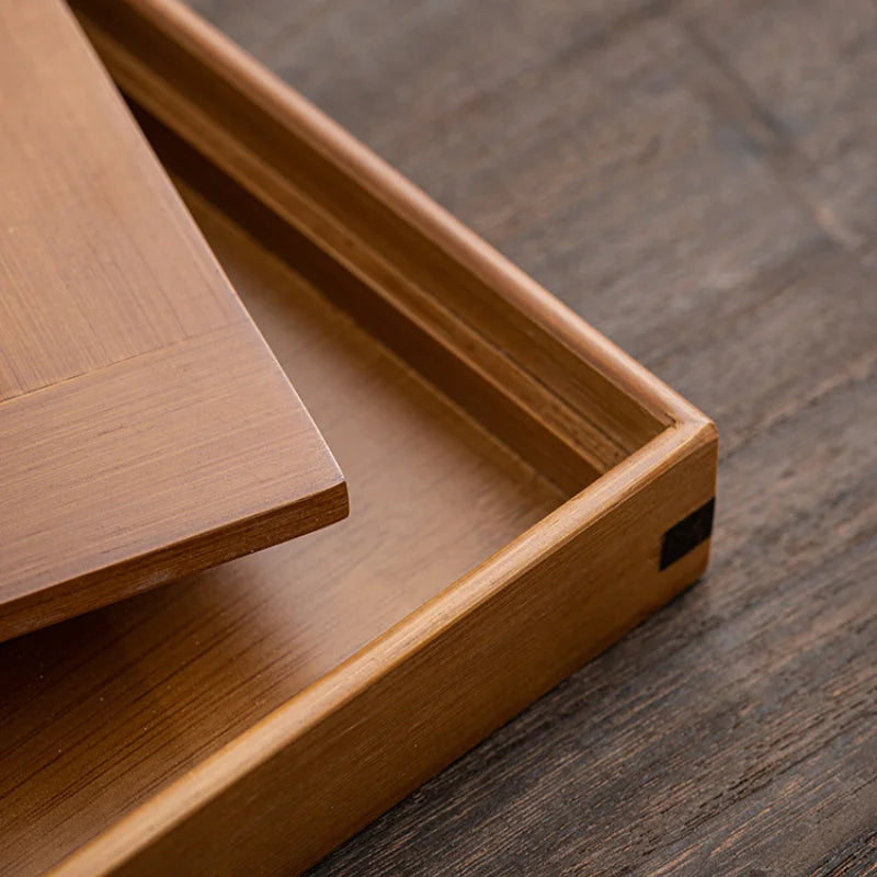 Modern Bamboo Tea Tray, Household Drain Tea Tray, Detachable Office Light Luxury Small Tea Tray, Dry Brewing Table