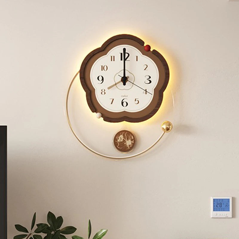 LED Lights Vintage Wall Clocks Pendulum Modern Living Room Wall Clock Pendulum Creative Brief Watch Stylish Art Watches Design