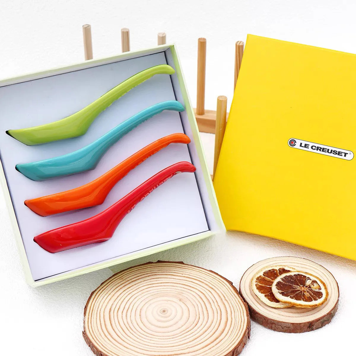 French LE CREUSET Rainbow Ceramic Chopsticks Healthy Dining Set Gift Box Colorful Tableware Home Kitchen Dining Accessories