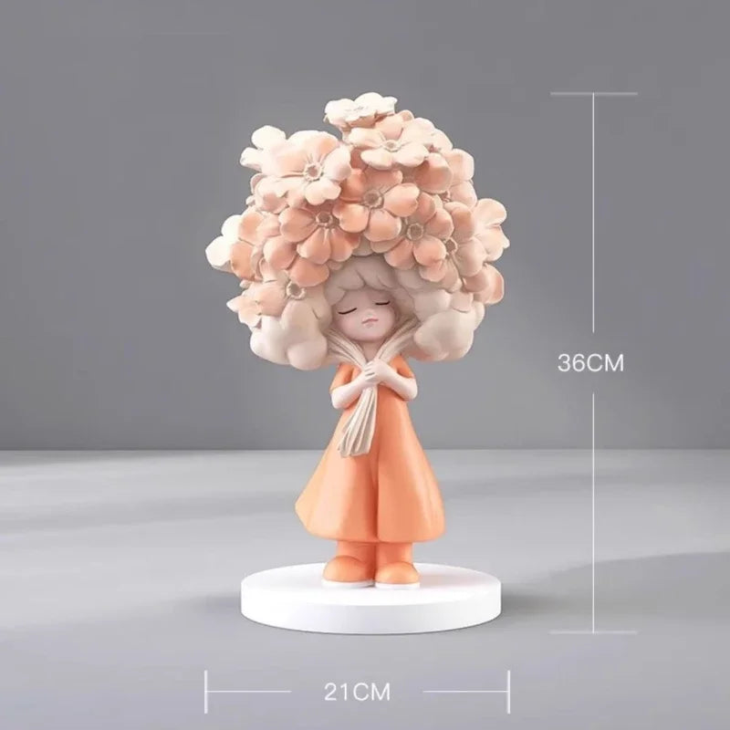 Kawaii Nordic Figurines Resin Miniature Creative Aesthetic Ornaments Luxury Sculptures Interioraccessories Room Decorations