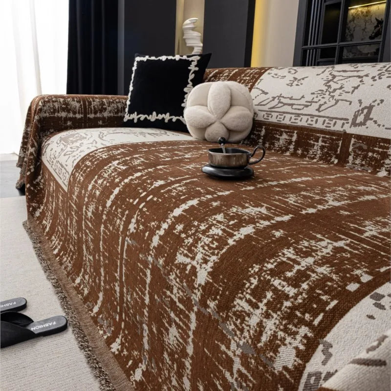 쿠션 커버 Sofa Covers Chenille Sofa Mats Throw Blankets Mats 2025 All-season Camping Picnic Blanket Color Block Sofa Cover Mats