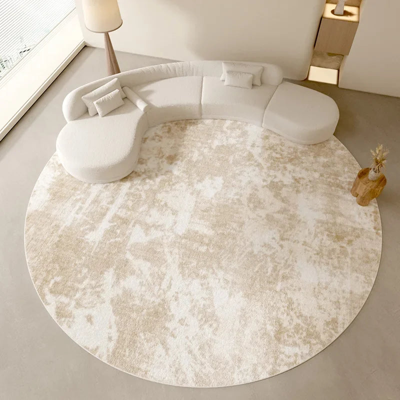 Maillard Color Carpets for Living Room Wabi-sabi Style Bedroom Decor Plush Carpet Fluffy Soft Round Log Rug Large Area Thick Mat
