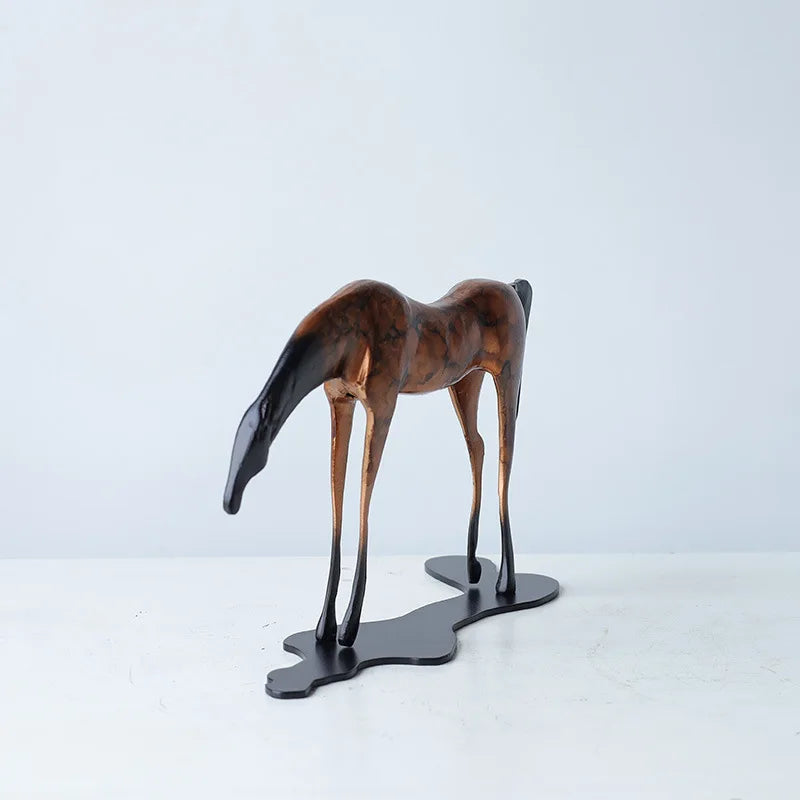 Horse Ornaments Animal Sculptures Miniature Luxury Creative Ornament Aesthetic Modern Living Room Accessories Home Decorations