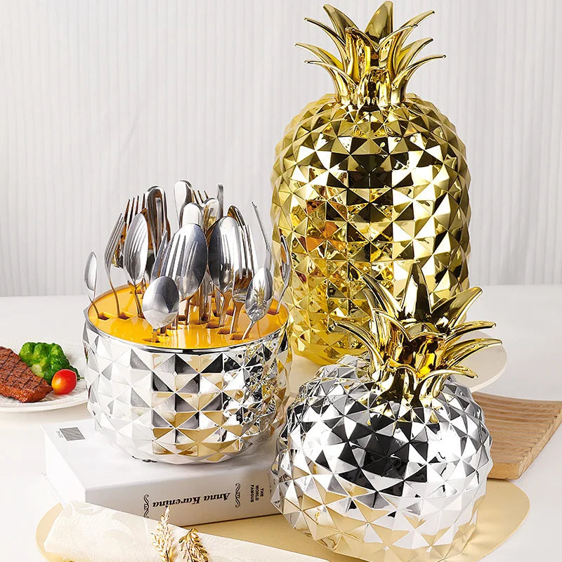 Pineapple egg stainless steel tableware 24-piece set Western food knives, forks, spoons, gifts Cross-border home furnishing set