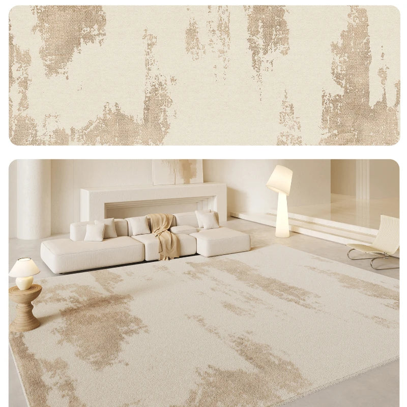 French Cream Style Waterproof Carpet Bedroom Fluffy Soft Thickened Sofa Carpets Living Room Decoration Large Area Rug 러그 kовер