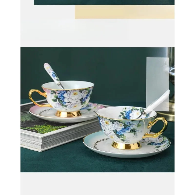 Exquisite Bone China Coffee Cup and Dish Set, Birthday Gift for New Couples, High-end Practical Gift Box Set