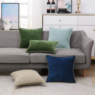 Blue Chenille Cushion Cover 45x45 Pillow Cover 30x50cm Sofa Decorative Throw Pillow Case Soft Luxury For Living Room Sofa Decor