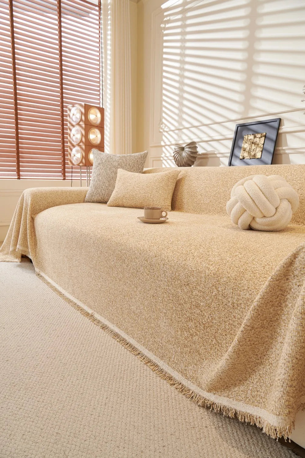 Cat Scratch Resistant Dustproof Sofa Cushion Universal Striped Pattern Blanket Mat 2025 All-Season Chenille Sofa Cover Slipcover