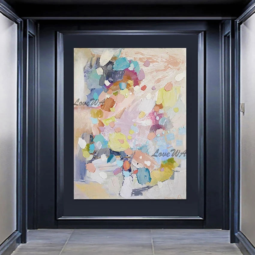 Colorful Design Art Textured Abstract Paintings, No Framed, Canvas Picture, Hot Selling, Living Room Interior Wall Decoration
