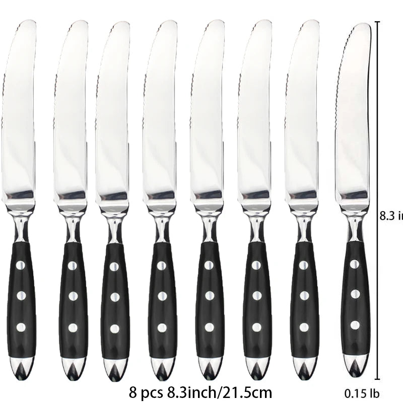 Classic Elegant Stainless Steel Cutlery Set Fork Spoon Knife Full  Dinning Fork Steak Knife Teaspoon Creative Dinnerware Set