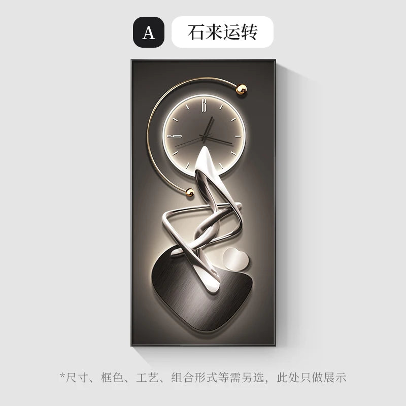 Modern Design Wall Clock Living Room Entrance Corridor Wall Decor Mute Digital Clock Large Abstract Hanging Painting Wall Watch