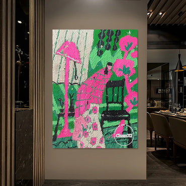 Semi Abstract Painting Figure Textured Design Wall Canvas Art Decoration Beautiful Girl Picture Frameless Bedroom Artwork