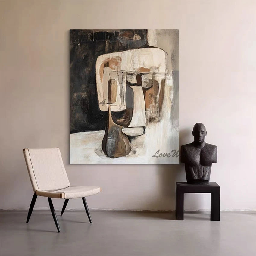 Frameless Paintings Canvas Abstract Art Textured Hand Drawing Showpiece, Latest Arrival Picture Wall Decorations For Living Room