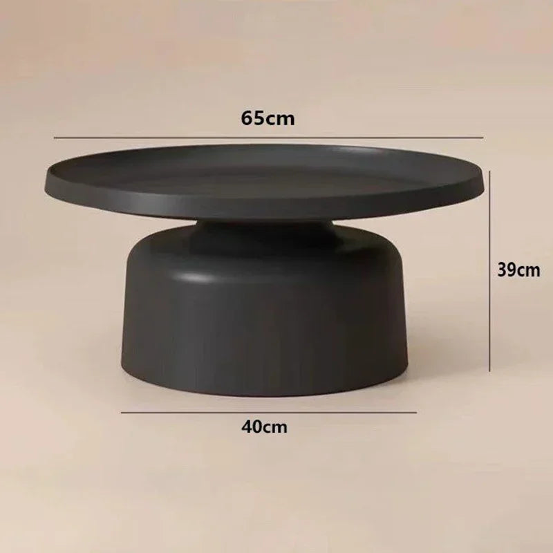 Nordic Minimalist Round Coffee Table with Storage – view 11, modern home furniture