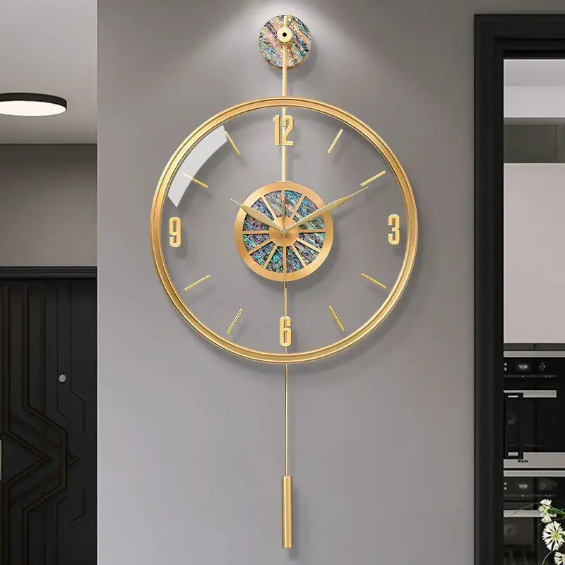 Large Metal Wall Clocks Silent Elegant Luxury Design Clocks Wall Modern Aesthetic Arts Watches Living Room Clock Decorative