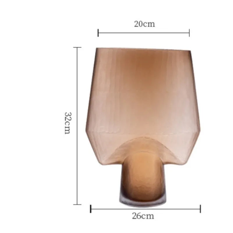 European Style Frosted Multi-edge Design Transparent Glass Vase Creative Hydroponic Flowers Living Room Decoration Ornaments