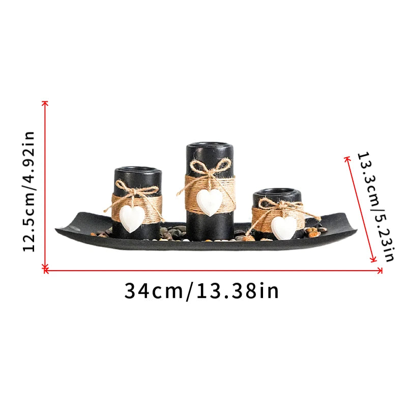 1PC Wooden Tray Candle Holder Set Candle holder for dining table candle holder decoration, wedding tea wax stand for office home
