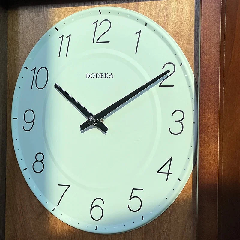 Wood Retro Wall Clock Living Room Pendulum Clocks Vintage Art Watches Rectangle Creative Desk Watch Room Design Home Decoration