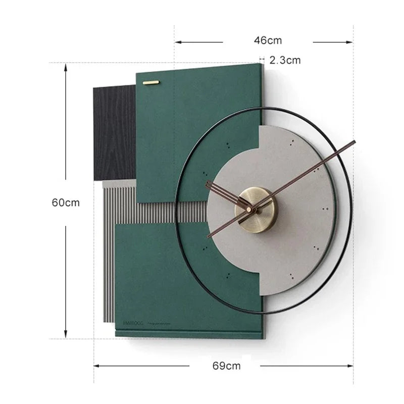 Large Living Room Wall Clock Silent Art Watches Luxury Mural Clocks Walnut Pointer Room Decor Ornaments Modern Wall Decoration