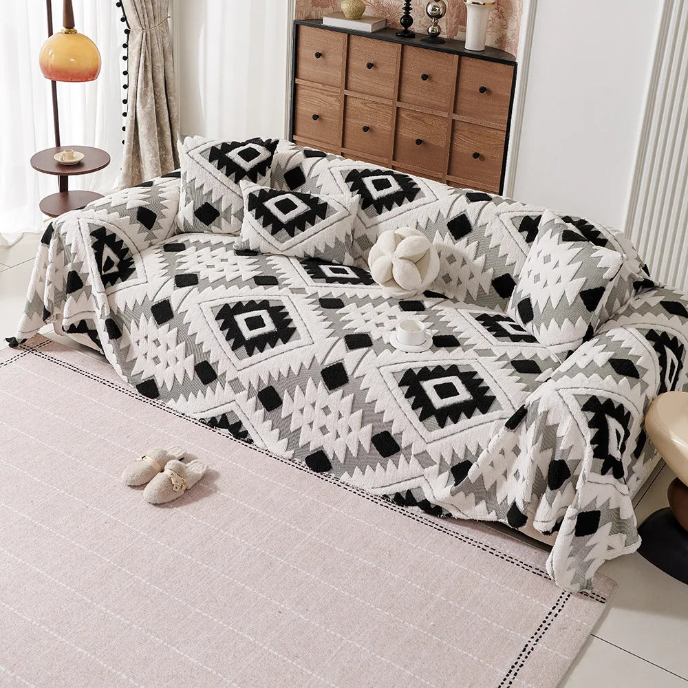 EIFLOY-Plush Sofa Towel Cover Blanket, 4 Seater, One Piece Couch Slipcover, Armchair Furniture Protector, Soft, Universal