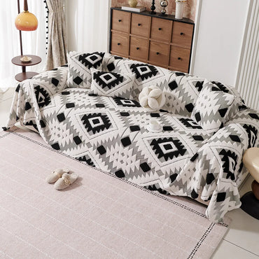 EIFLOY-Plush Sofa Towel Cover Blanket, 4 Seater, One Piece Couch Slipcover, Armchair Furniture Protector, Soft, Universal