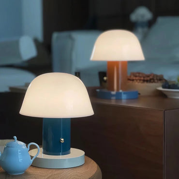 Mushroom table lamp bedroom bedside decorative lamp USB charging LED touch switch desk lamp