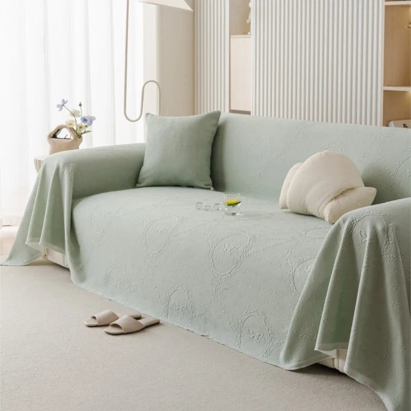 All-Season Universal Ice silk Butterfly Couch Camping Blanket Vintage Bamboo Fiber Solid Sofa Cover Full Coverage Non-Slip Couch