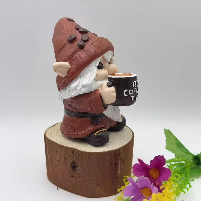 Coffee Gnomes Figurines Creative Figure Sculptures Modern Miniature Ornaments Luxury Aesthetic Accessories Home Decorations