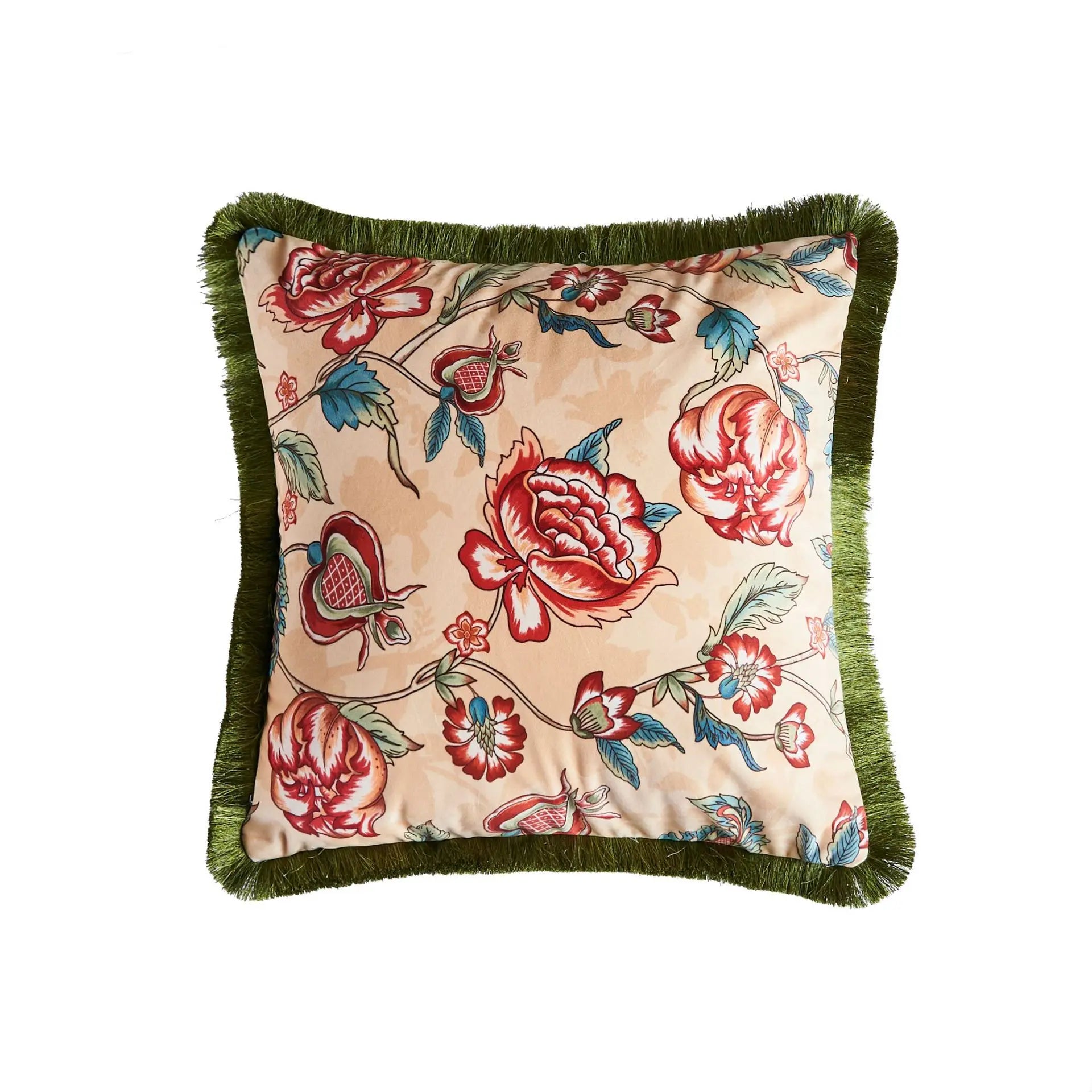 American Retro Tassel Pillowcase, Plant Flower Office Sofa, Bedside Decorative Cushion Cover