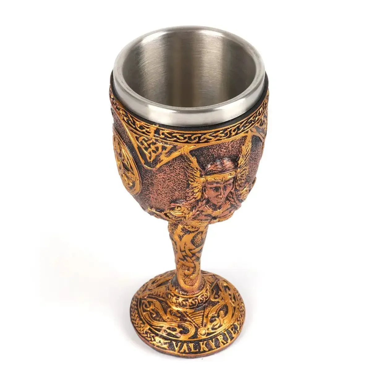 Odin Wine Glass Goddess Resin Stainless Steel Goblet Nordic Mythology Cocktail Glasses Viking Whiskey Cup Thor Pub Bar Drinkware