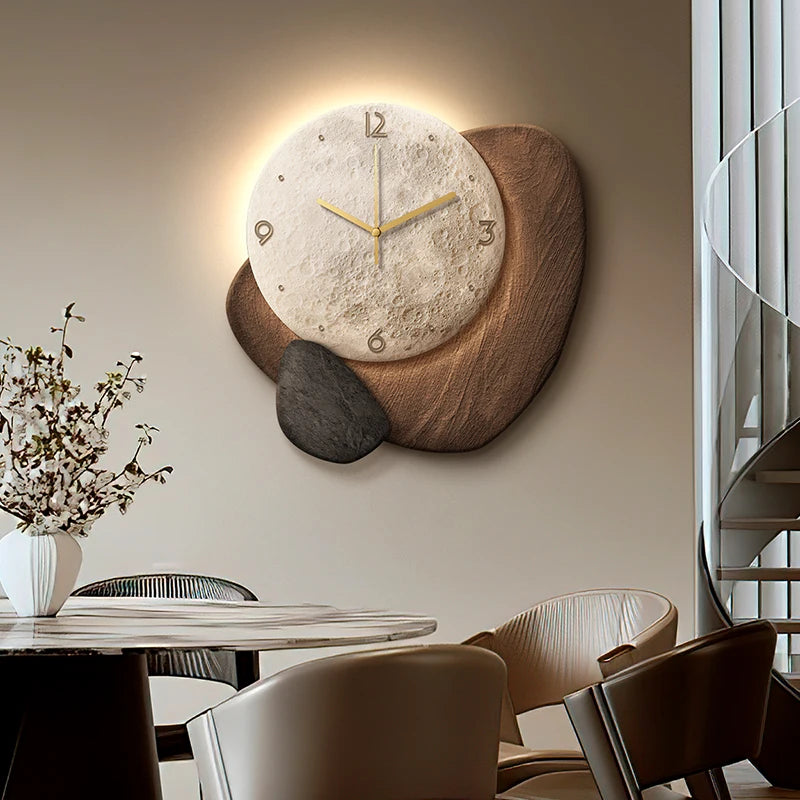 Restaurant clock wall decoration painting creative 3D high-end feeling living room clock table wall clock
