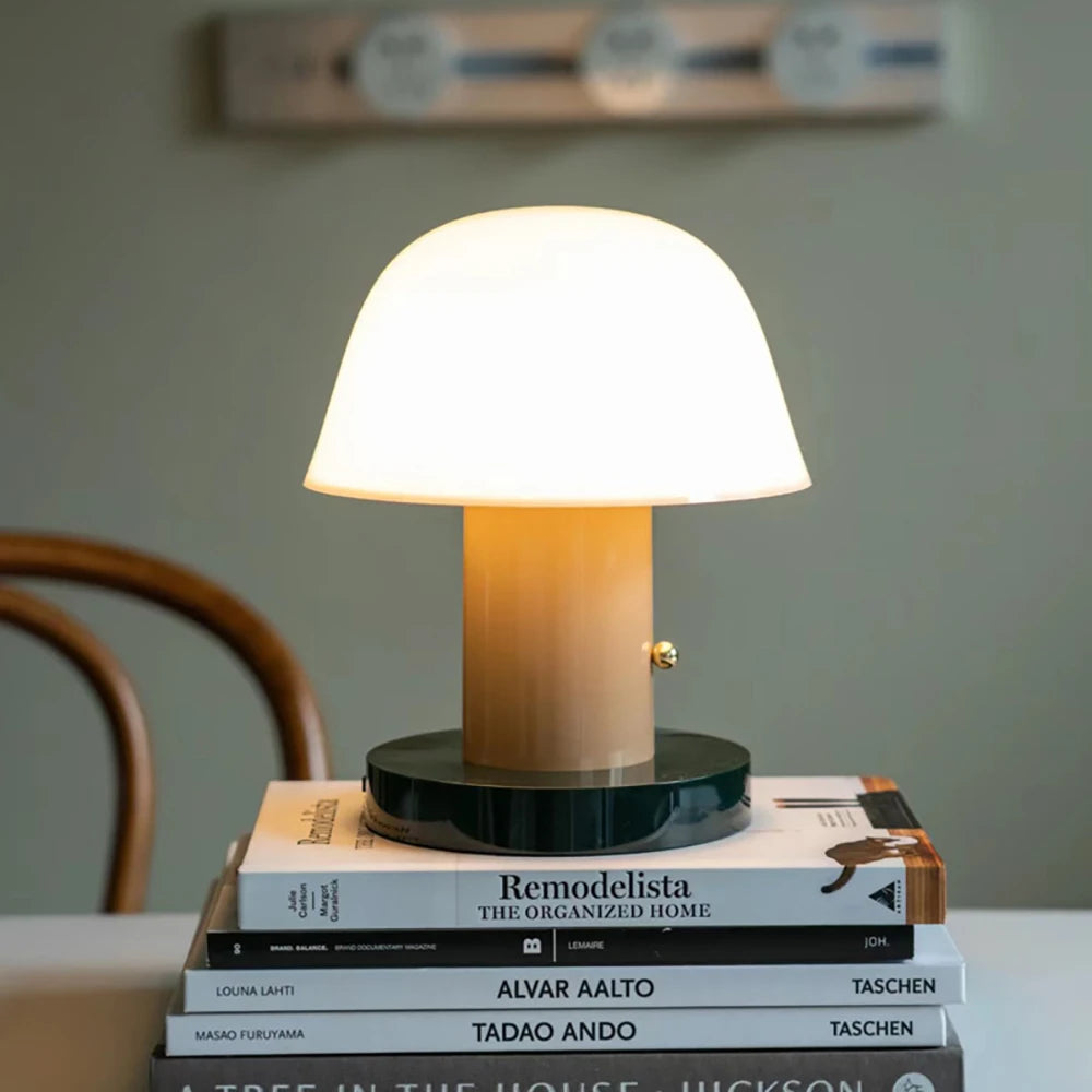 Mushroom table lamp bedroom bedside decorative lamp USB charging LED touch switch desk lamp