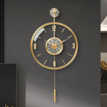 Large Metal Wall Clocks Silent Elegant Luxury Design Clocks Wall Modern Aesthetic Arts Watches Living Room Clock Decorative