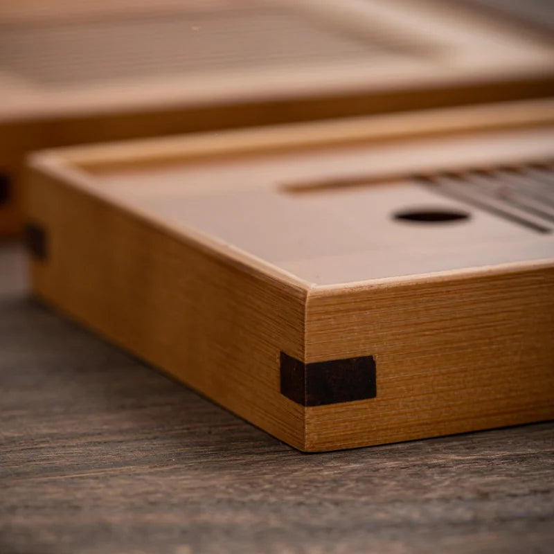Modern Bamboo Tea Tray, Household Drain Tea Tray, Detachable Office Light Luxury Small Tea Tray, Dry Brewing Table