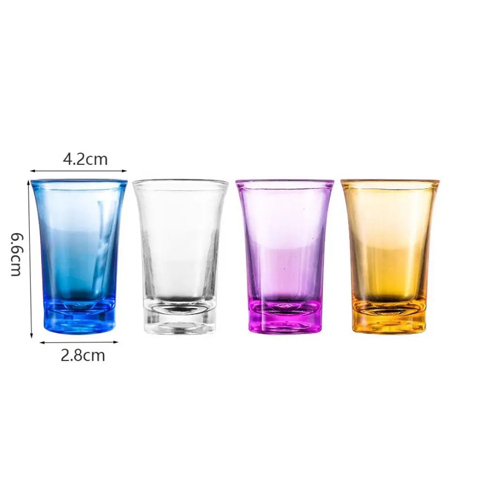 10pcs Commercial 35ml Shot Glass Unbreakable Plastic Vodka Cup Colorful Small Capacity Liquor Glass KTV