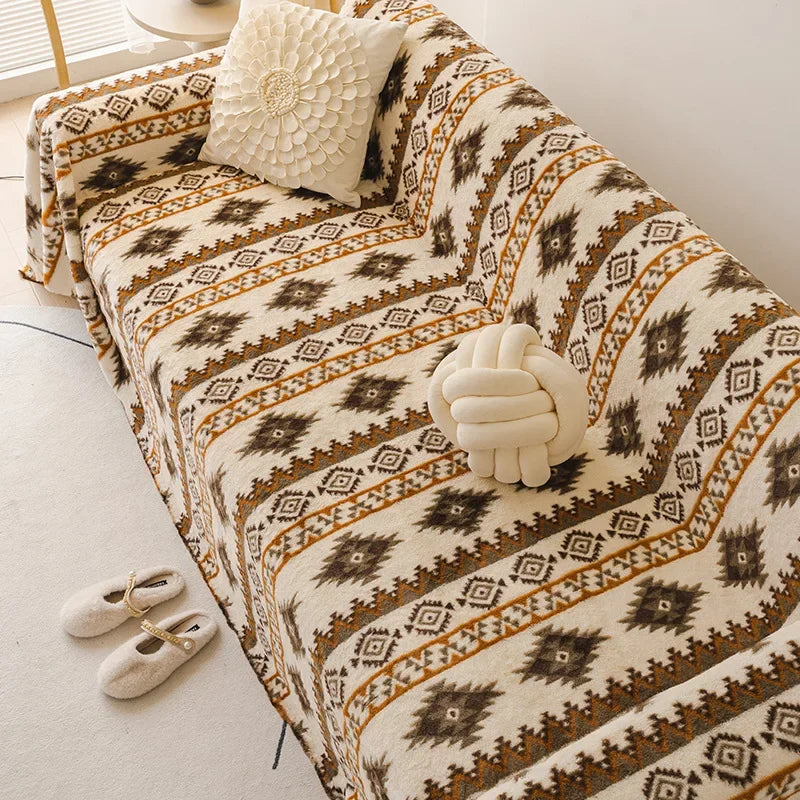 EIFLOY-Bohemia Sofa Towel Cover Blanket, 3 Seater, Thick, Universal Couch Slipcover,  Armchair Furniture Protector, Anti Scratch