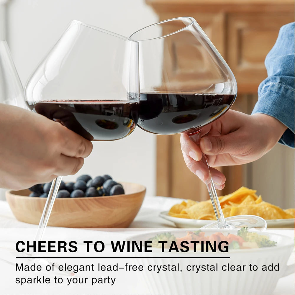 WOTOR 2Pcs/Set High Quality Wine Glass Transparent Red Wine Juice Drink Big Wine Glass Unbreakable Suitable For Wedding Party