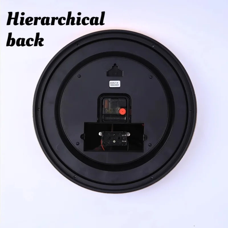 Luxury Round Silent Wall Clocks Creative Gear Rotate Big-numbers Living Room Wall Clock Metal Pointer Vintage Simple Home Decor