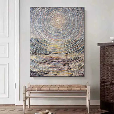 Original Dafeng Landscape Oil Paintings  Hand Painted Modern Abstract Oil Painting On Canvas Wall Art Home Decoration No Frame